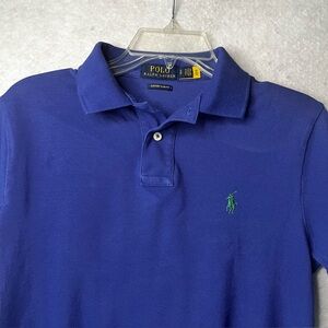 Polo Ralph Lauren Blue Collar Polo Shirt Short Sleeve Size SP